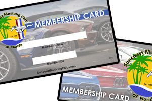 Suncoast Mustang Club membership card