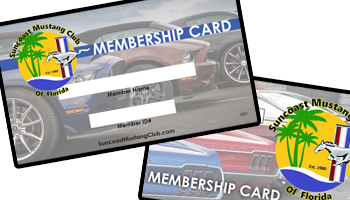 Suncoast Mustang Club membership card